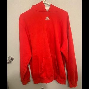 Adidas red hoodie large. Good condition